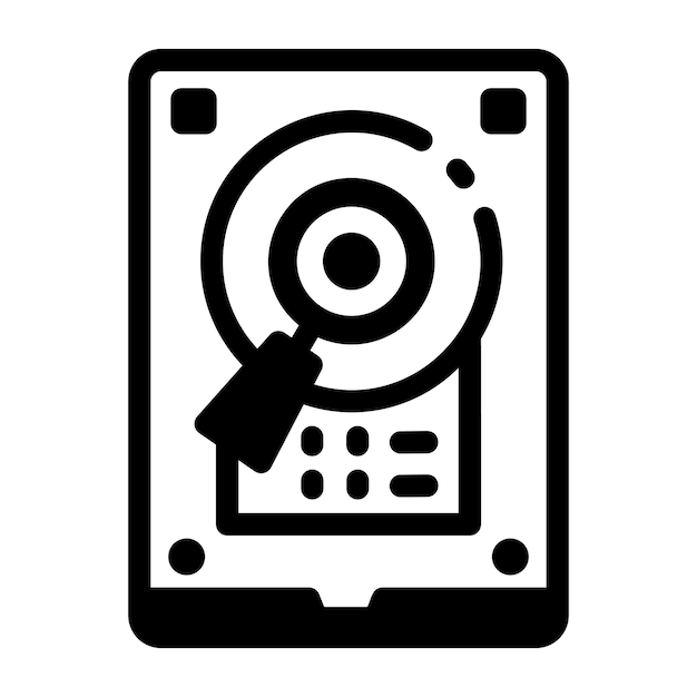 Un'icona di stile solido di un disco rigido