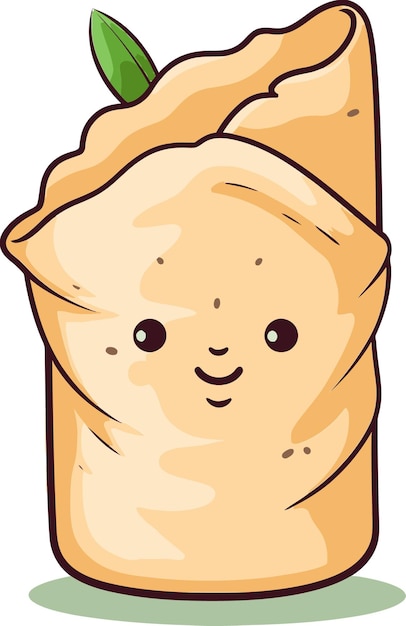 un'illustrazione a cartone animato di un pane con una faccia su di esso