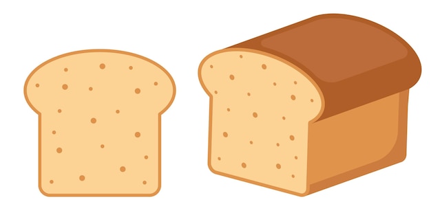 Un'illustrazione accattivante che mostra vari tipi di pane, comprese fette e un pane intero