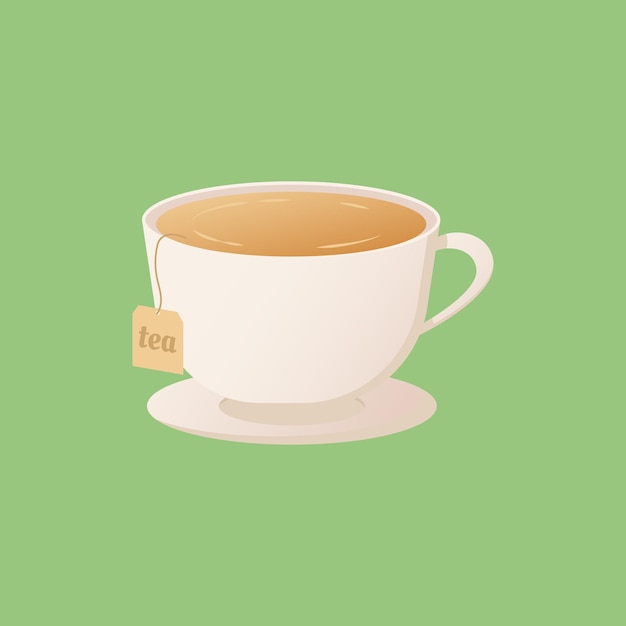 Un'illustrazione bianca di vettore della tazza di tè