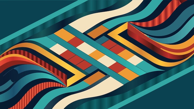 un'illustrazione colorata di un disegno a linea con una striscia colorata