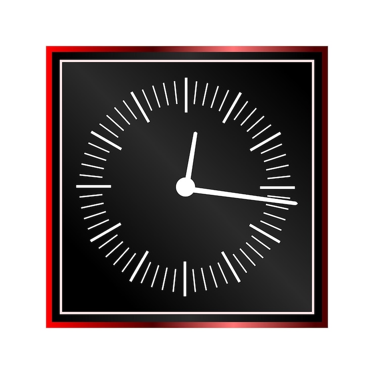 Vettore un'illustrazione di un orologio da parete quadrato