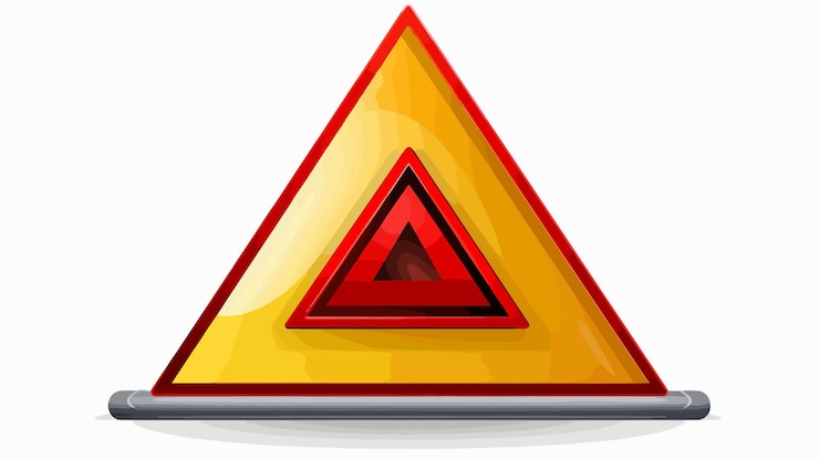 Vettore un'illustrazione di un triangolo con un triangulo rosso su di esso
