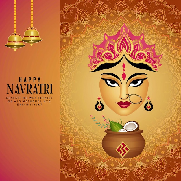 Un'illustrazione digitale vibrante e festiva che celebra il Navratri