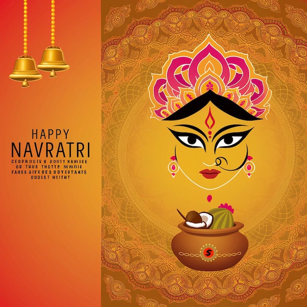Un'illustrazione digitale vibrante e festiva che celebra il Navratri