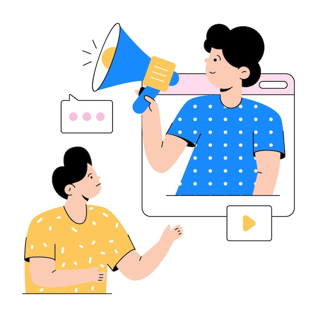 Un'illustrazione piatta del marketing