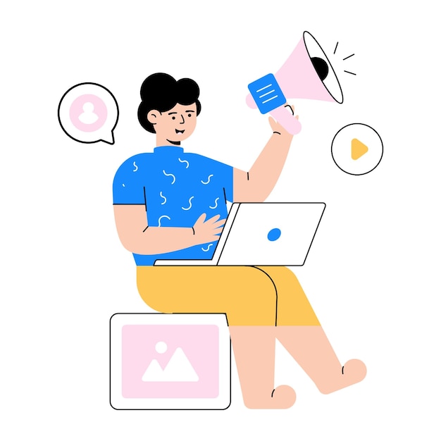 Un'illustrazione piatta del marketing