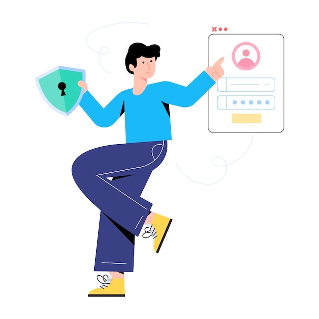 Un'illustrazione piatta dell'accesso dell'utente