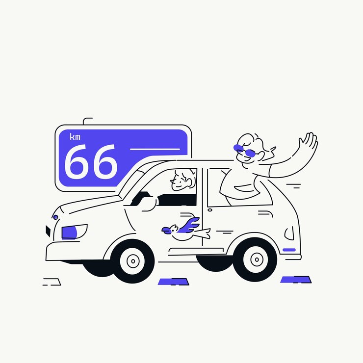 Un'illustrazione sorprendente sul viaggiare in auto