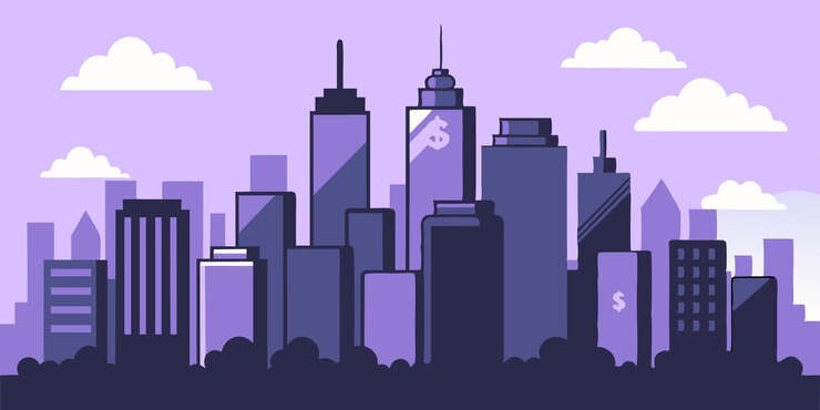 Vettore un'illustrazione vettoriale che cattura l'essenza dello skyline della città con edifici prominenti