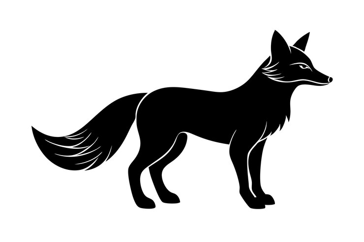 Vettore un'illustrazione vettoriale della silhouette della volpe