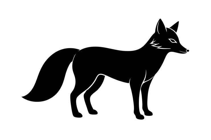 Vettore un'illustrazione vettoriale della silhouette della volpe