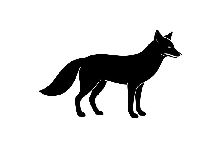 Vettore un'illustrazione vettoriale della silhouette della volpe