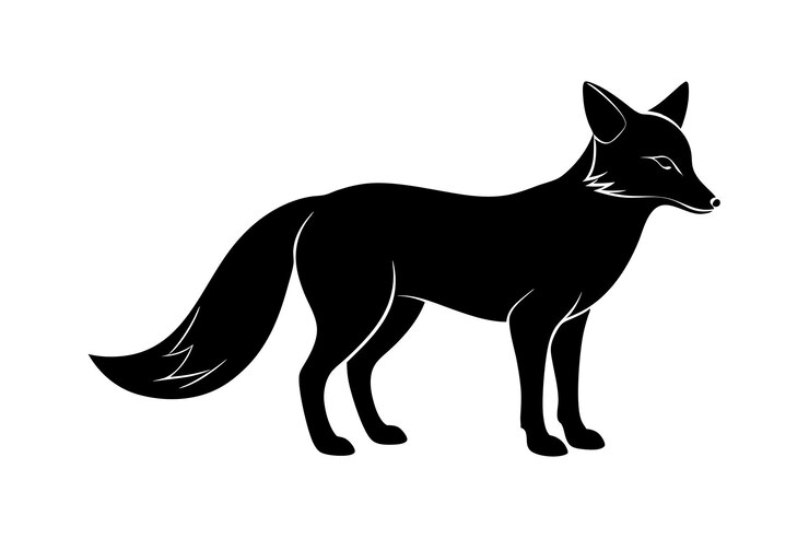 Vettore un'illustrazione vettoriale della silhouette della volpe