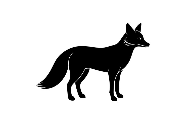 Vettore un'illustrazione vettoriale della silhouette della volpe