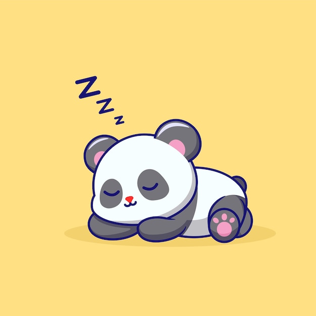 un'immagine di cartone animato di un panda addormentato che dorme con un naso rosa