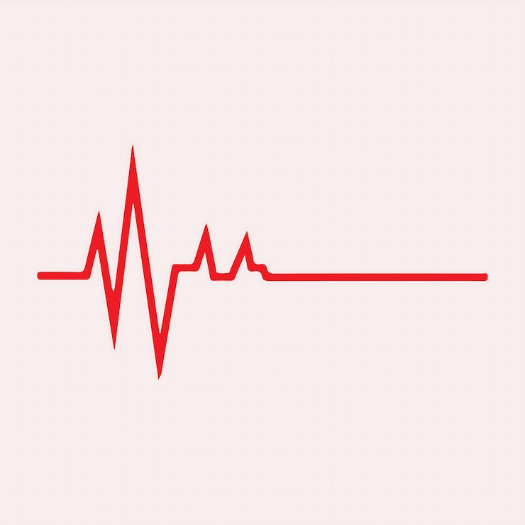 Vettore un'immagine di un cuore rosso con una linea rossa su di esso