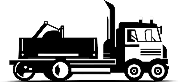 un'immagine in bianco e nero di un camion con la parola e su di esso