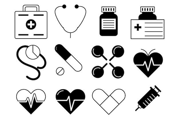 un'immagine in bianco e nero di un cuore con uno stetoscopio medico