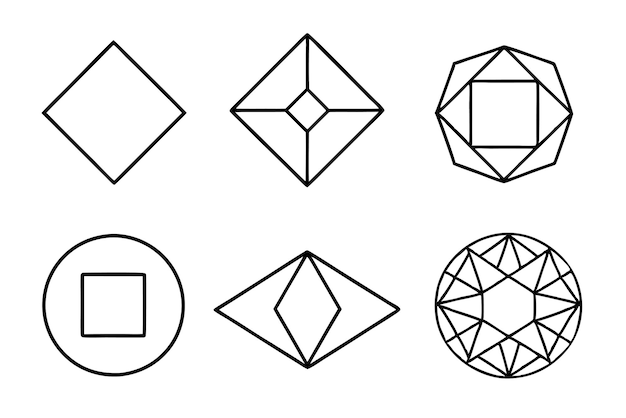 un'immagine in bianco e nero di un diamante e un diamante