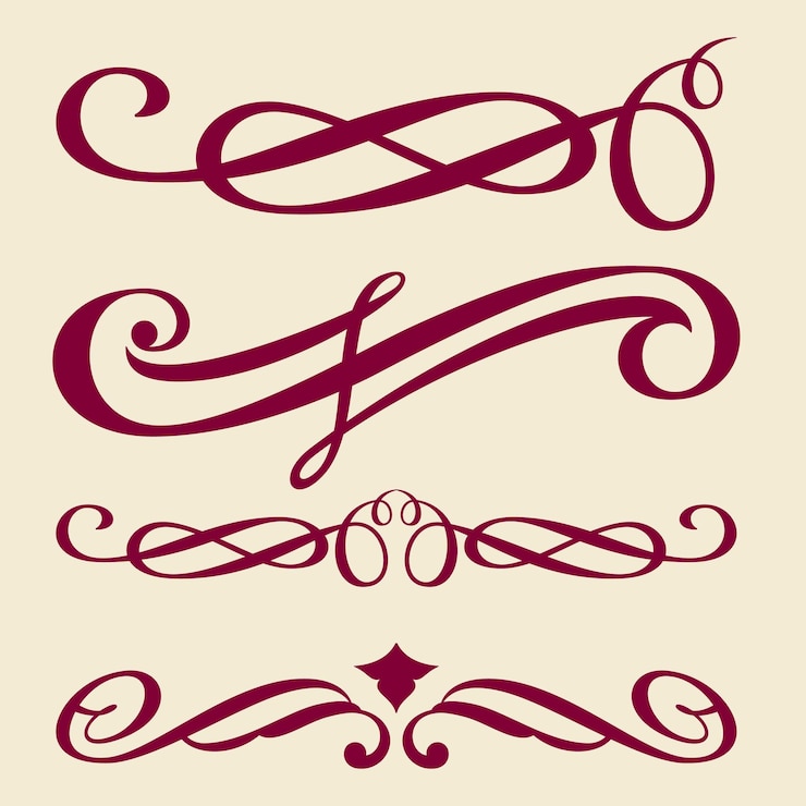 Vettore un insieme di elementi di calligrafia e calligrafia.
