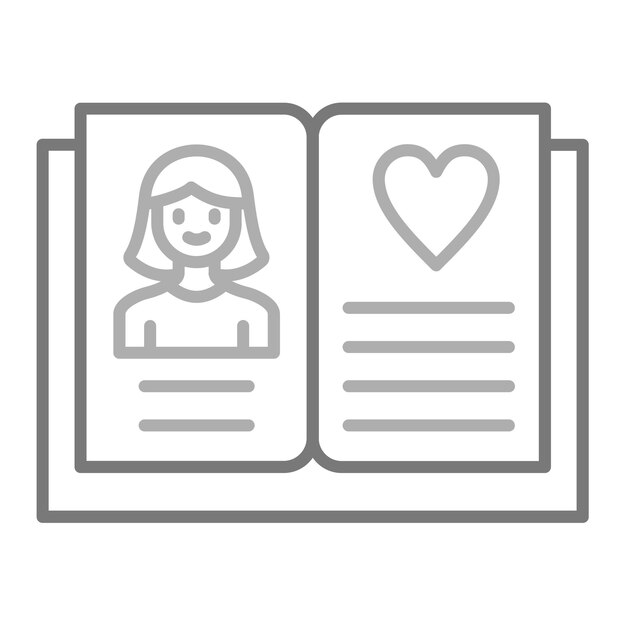 un libro con una donna che ci guarda un cuore