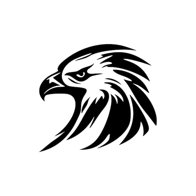 Un logo aquila bianco e nero in formato vettoriale