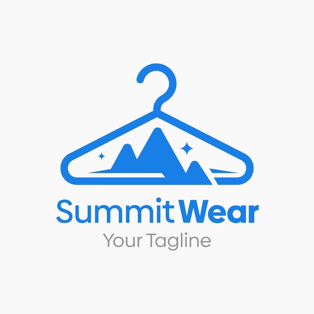un logo blu e bianco per l'abbigliamento del vertice