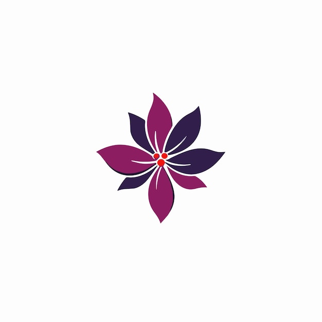 Un logo floreale viola e rosso