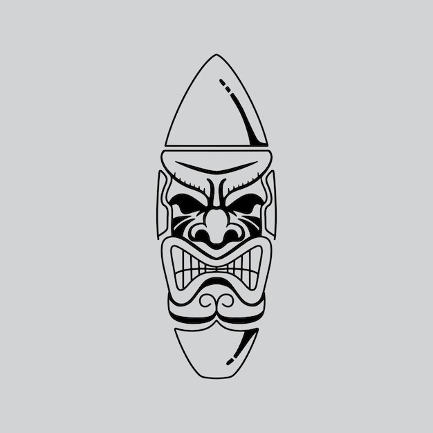Un logo minimo della testa di tiki. Un logo eccellente adatto a qualsiasi attività commerciale.