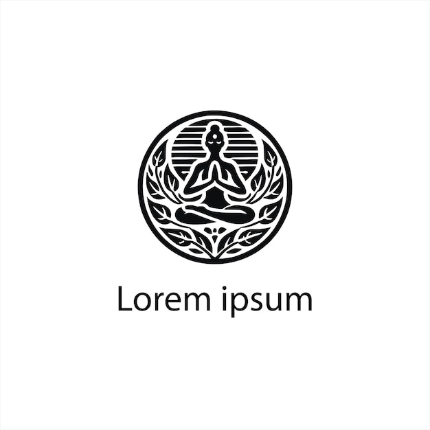 Un logo nero dello yoga su uno sfondo bianco