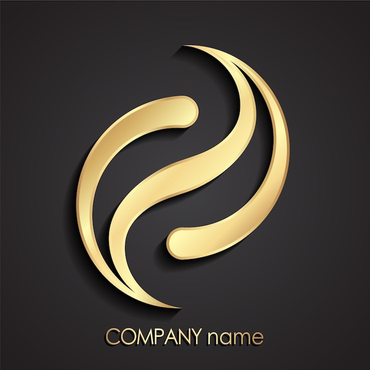 Vettore un logo nero e oro per l'azienda.