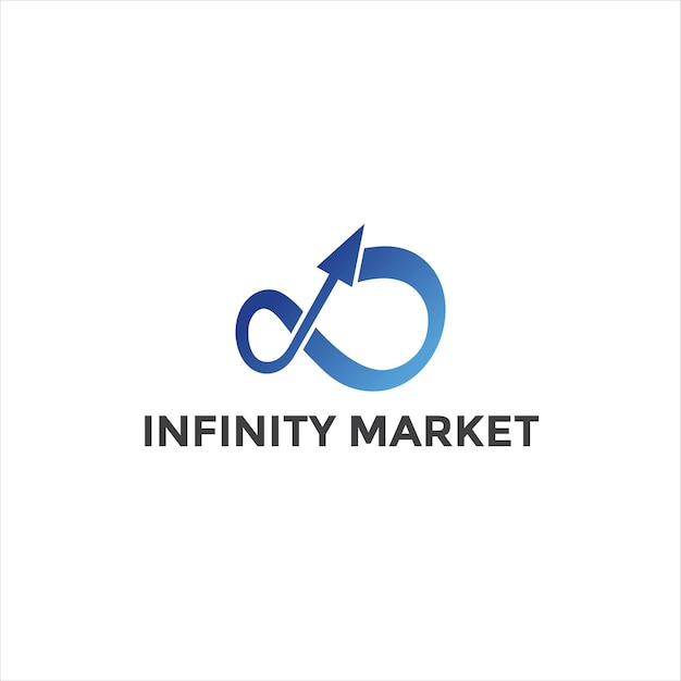 Un logo per il mercato infinito con un simbolo infinito su sfondo bianco.