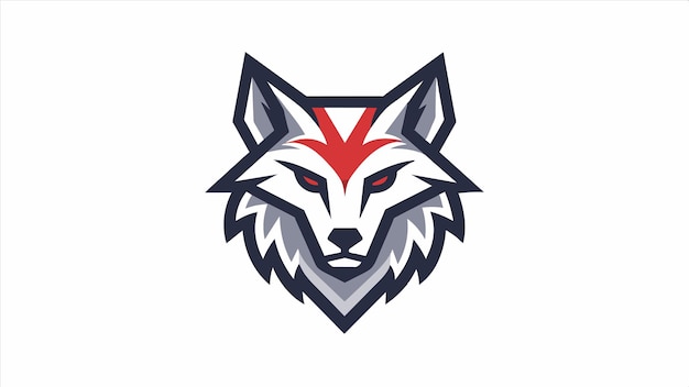 un logo per un lupo con un triangolo rosso
