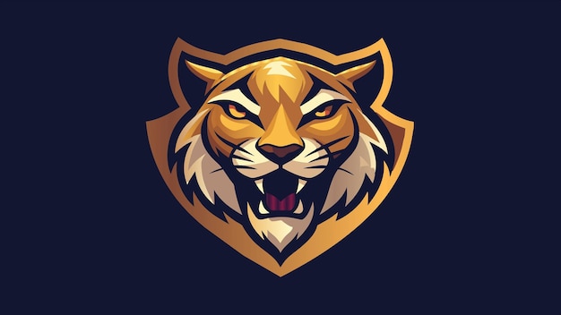 un logo per una tigre con denti affilati