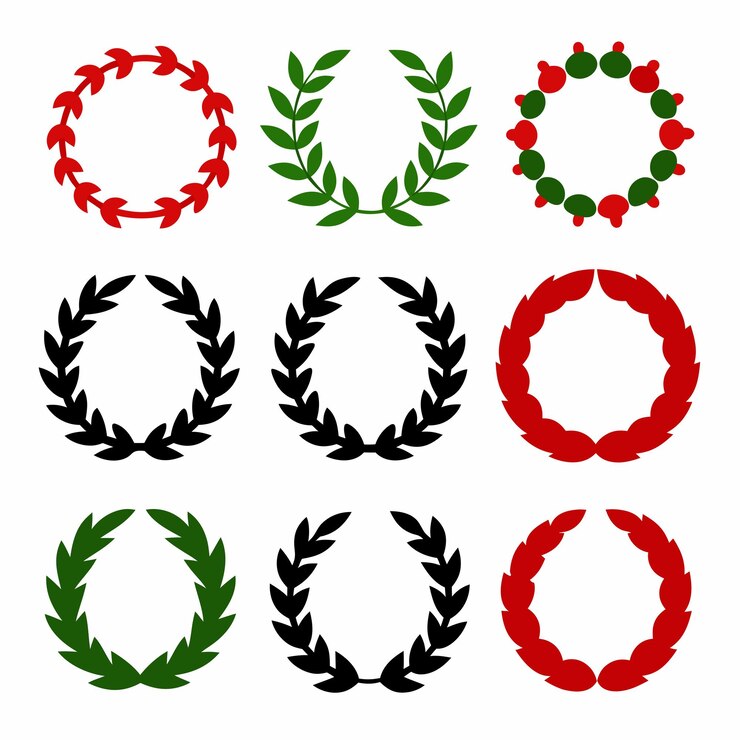 Vettore un logo verde e rosso con un fiore rosso