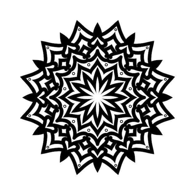 un lussuoso stile artistico mandala di loto con un vettore di disegno di sfondo creativo a colori in bianco e nero