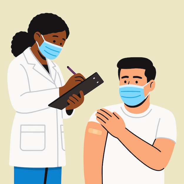 Un medico che dà un'iniezione di vaccino a un paziente