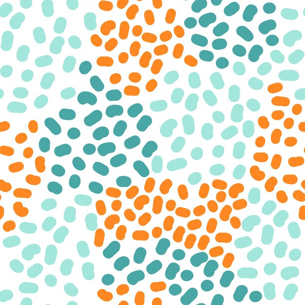 Un modello con strisce o fagioli di colori turchesi e arancioni.