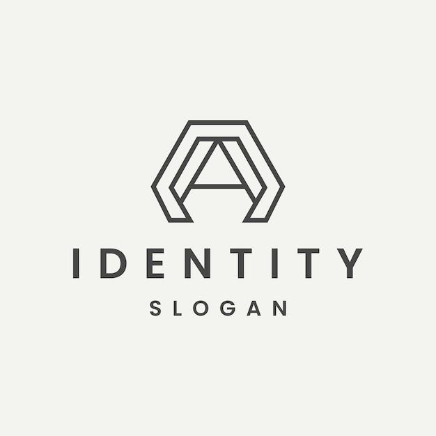un modello di design dell'icona del logo letterale vettoriale piatto