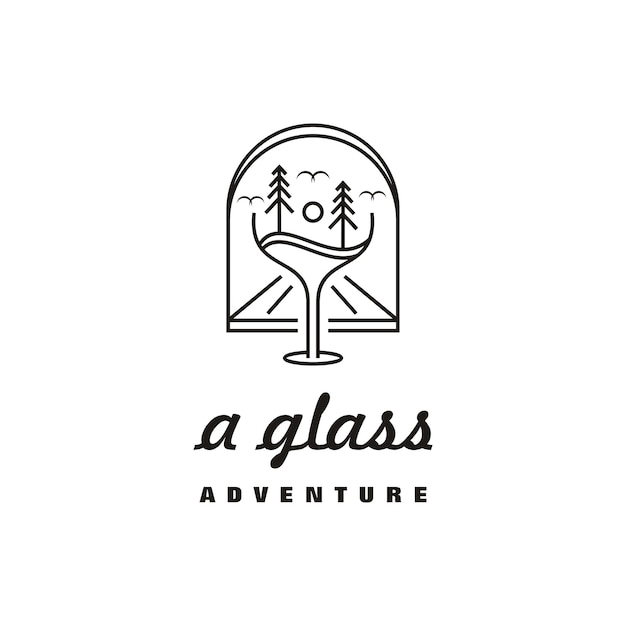 Un modello di progettazione del logo in vetro e avventura