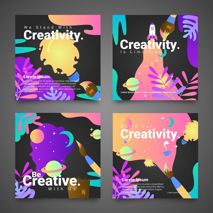 Vettore un modello di social media di una creatività
