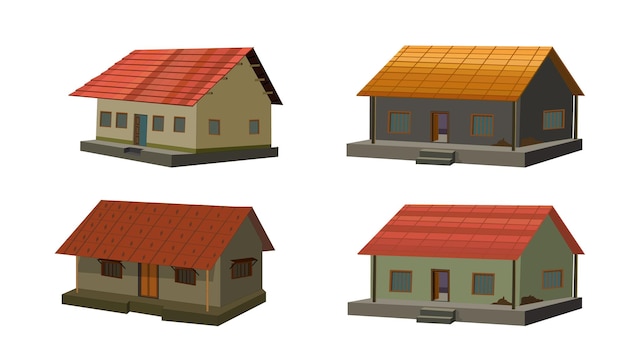 un modello di una casa con un tetto rosso e un tetto Rosso