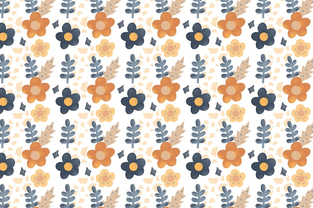 un modello senza cuciture dell'illustrazione moderna alla moda del fiore e della foglia