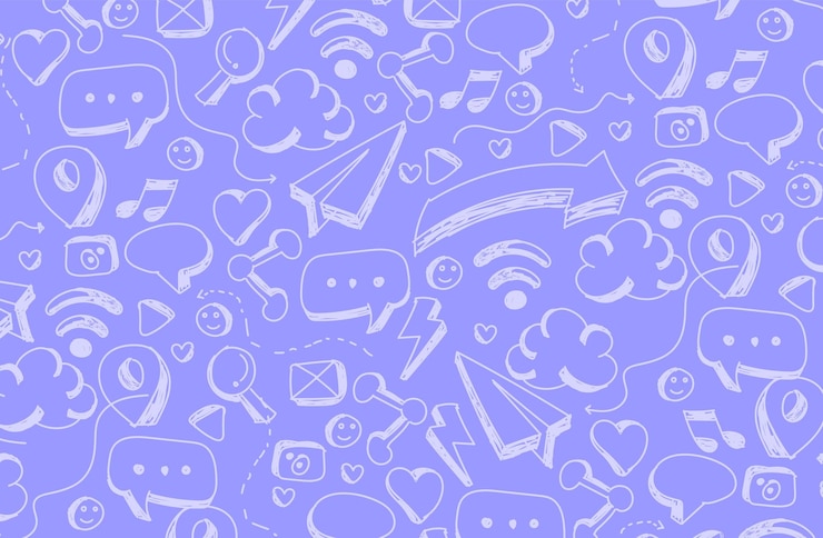 Vettore un modello senza soluzione di continuità con diverse icone dei social media.