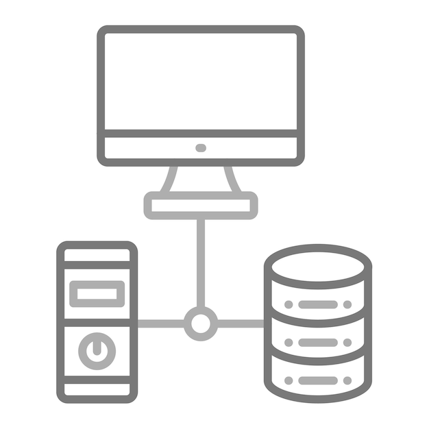 un monitor di computer e una tastiera sono mostrati con un diagramma sotto di esso