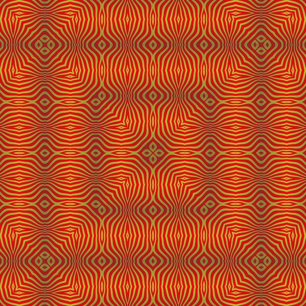 Un motivo rosso e giallo con un motivo a zigzag.