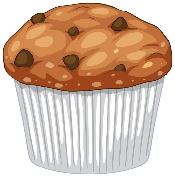 Vettore un muffin al cioccolato isolato