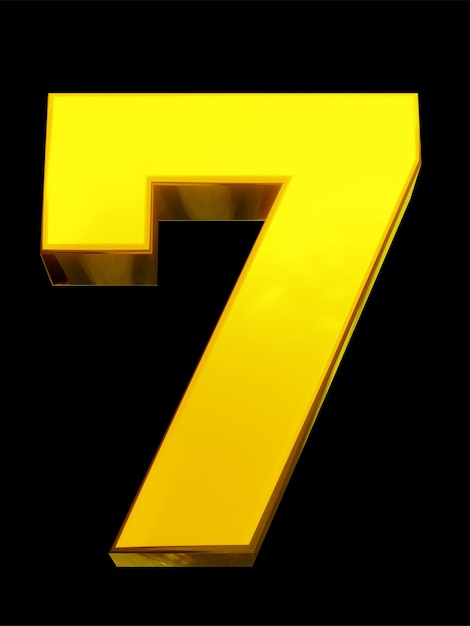 Un numero 7 giallo su sfondo nero