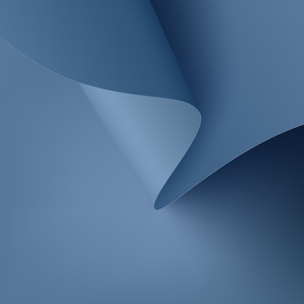 Un'onda da un foglio di carta Illustrazione vettoriale di un ricciolo di un foglio di carta blu